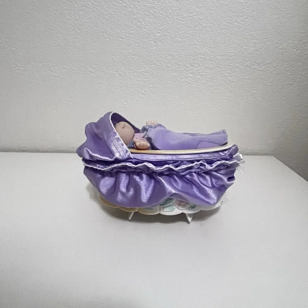 Vintage Cabbage Patch Kids Doll Magic Nursery Cradle Carriage Purple Set 1998